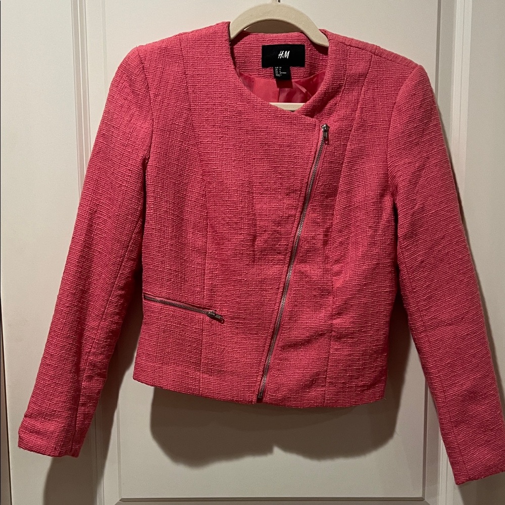 H&M Women's Textured Pink Blazer